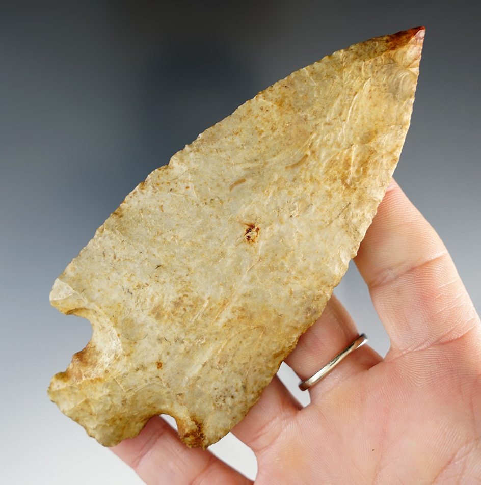 Heavily patinated 4 5/8" Stemmed Knife found in the Midwestern U.S.