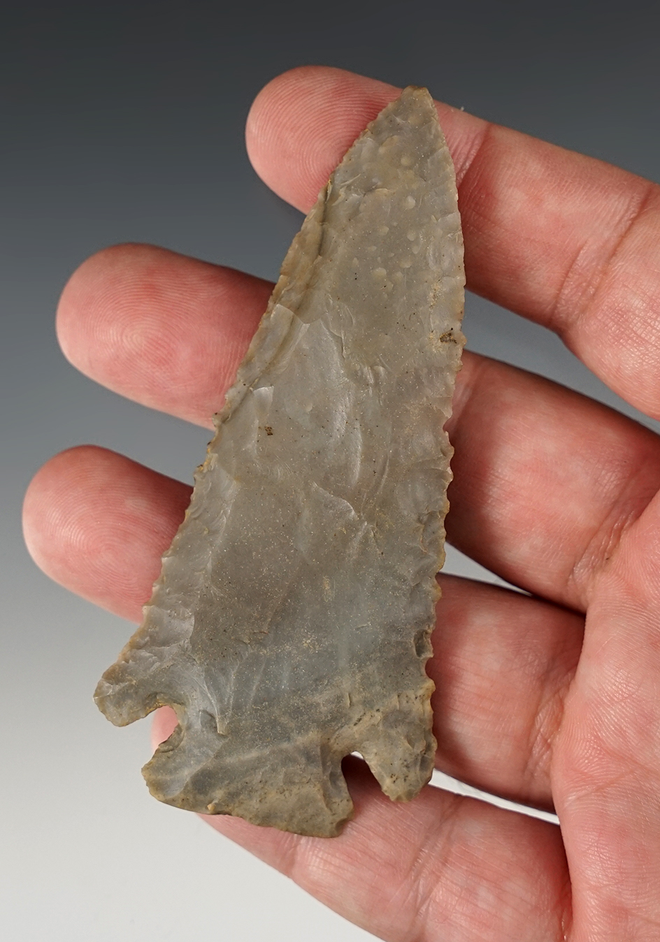 Exceptional 3 9/16" Lost lake found in St. Clair Co., Illinois. Nicely beveled.