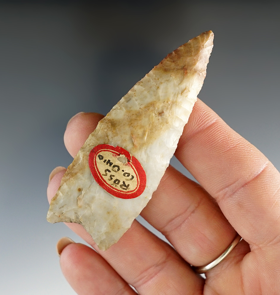 2 3/4" Flint Ridge Lanceolate point found in Ross Co., Ohio
