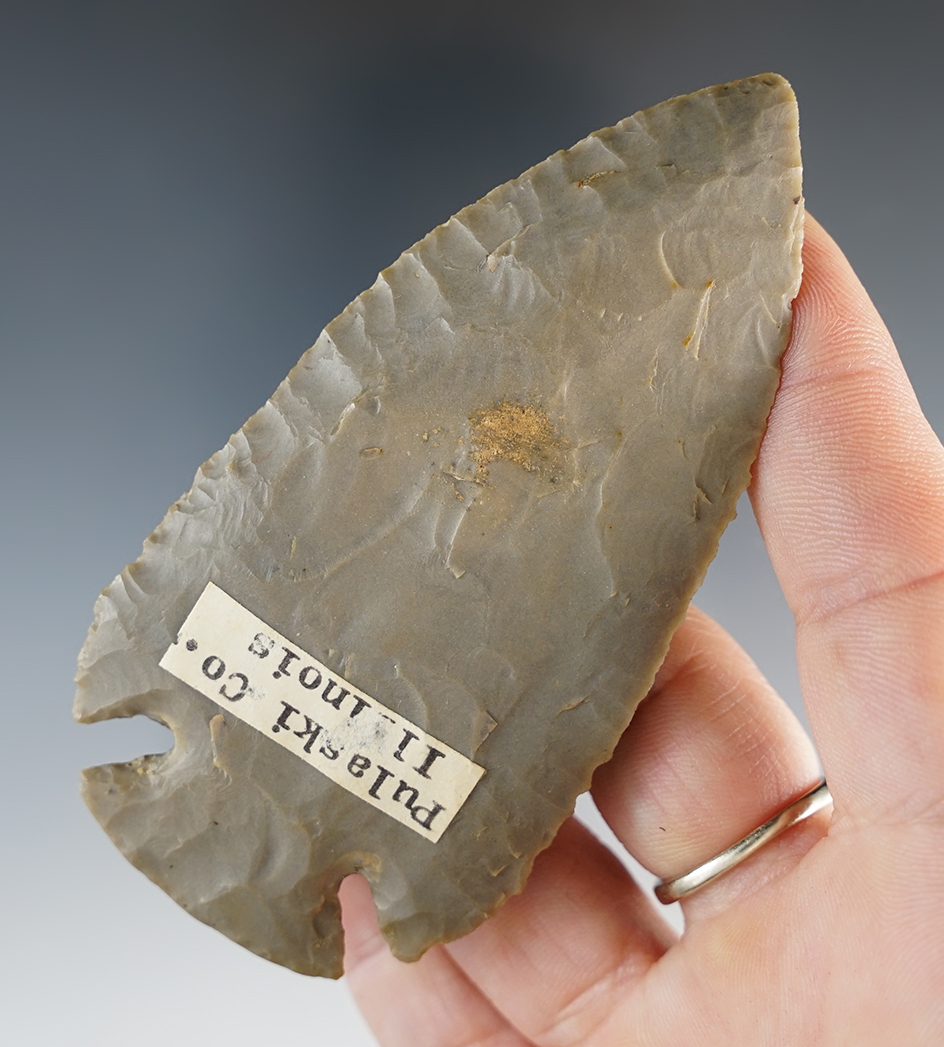 Amazing flaking on this 3 5/8" Dovetail found in Pulaski Co., Illinois.