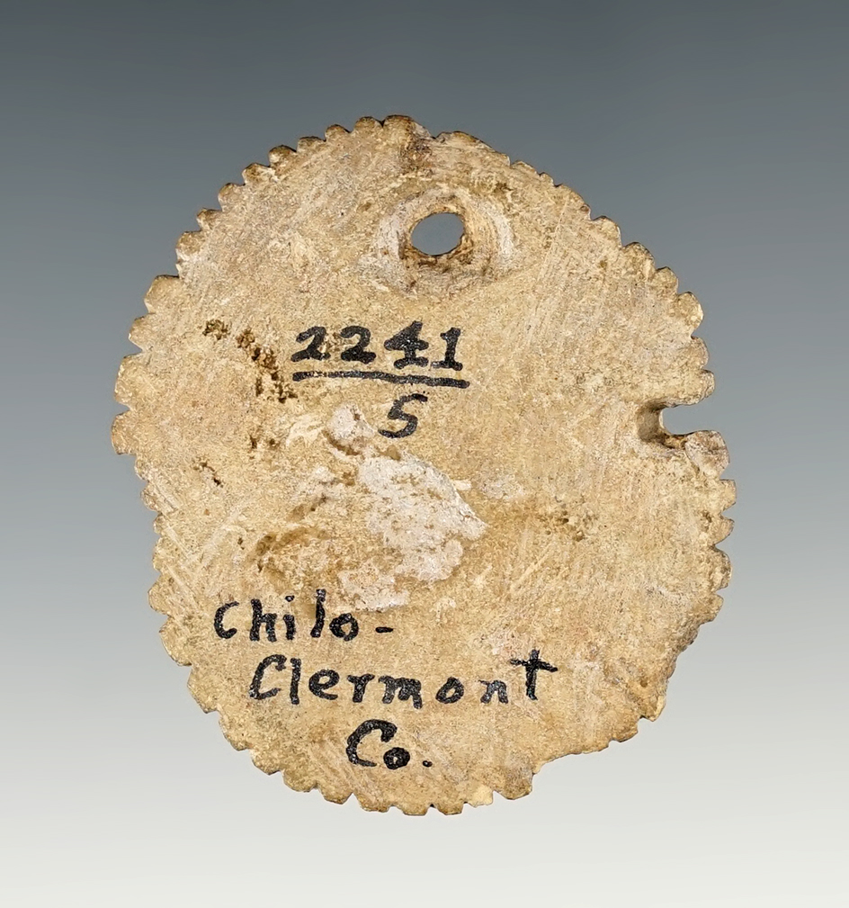 Well made 1 7/8" Fringed Pendant found in Clermont Co., Ohio. Ex. Dr. Meuser.