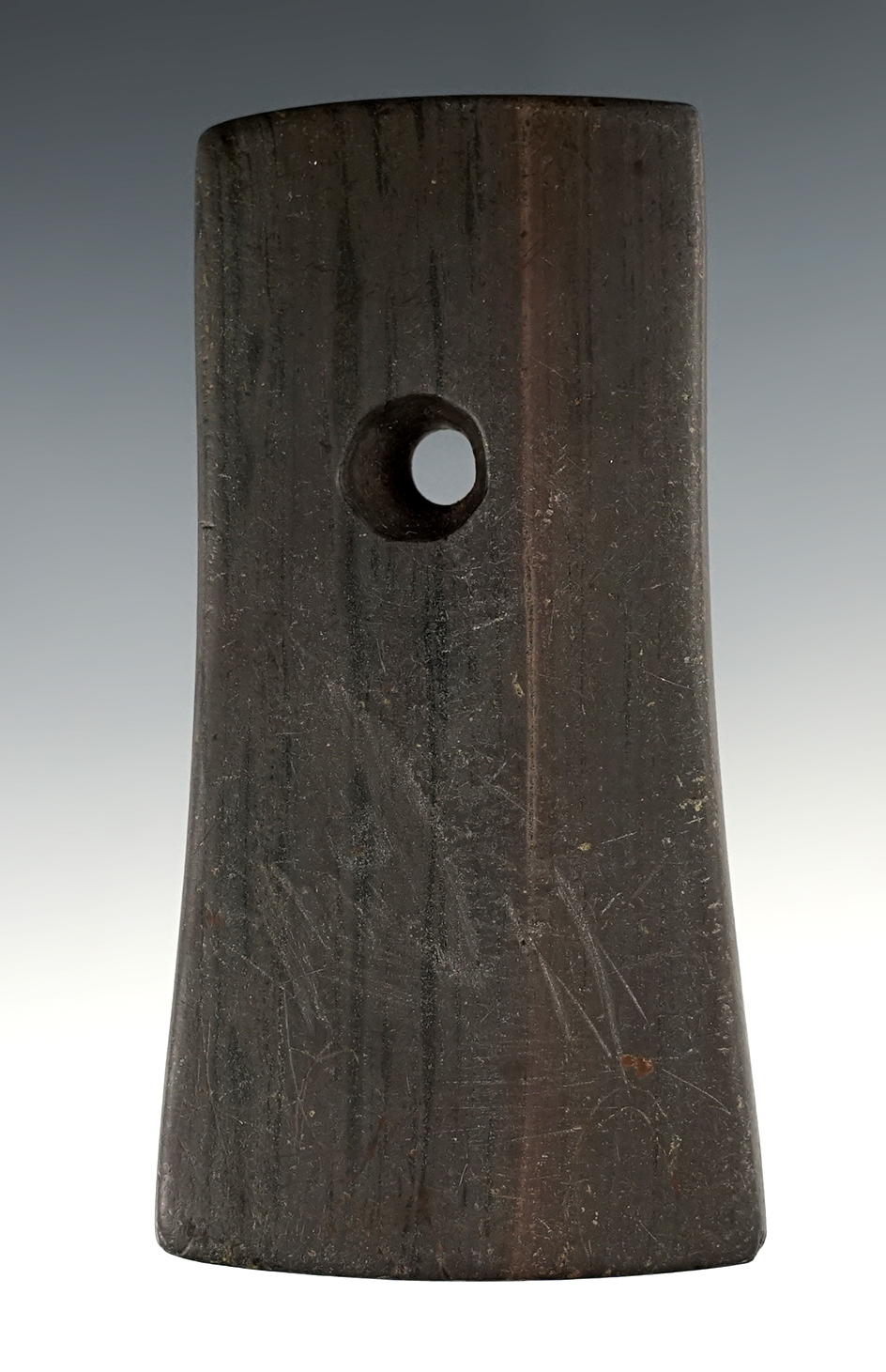 3 5/8" Adena Bell Pendant found in Union Co., Ohio, Liberty township. Pictured.