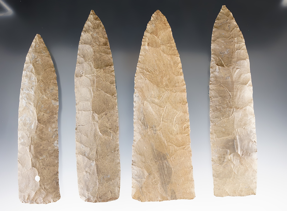 Cache of 4 Ft. Payne Chert Copena Blades,  Hardin Co., Tennessee. Dickey COA.
