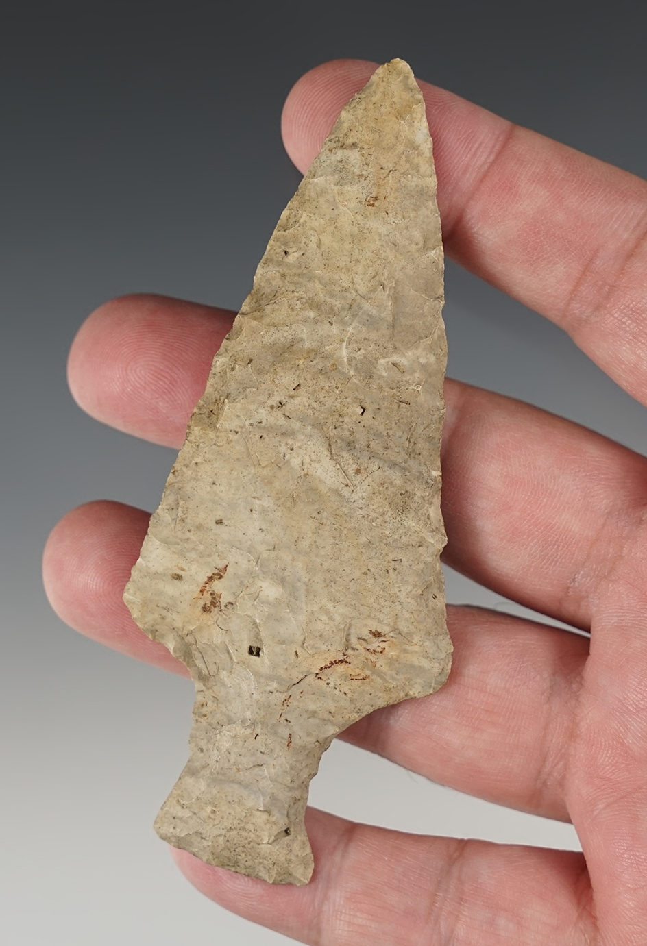 4 1/8" Ashtabula made from Coshocton Flint. Found in Coshocton Co., Ohio. COA.