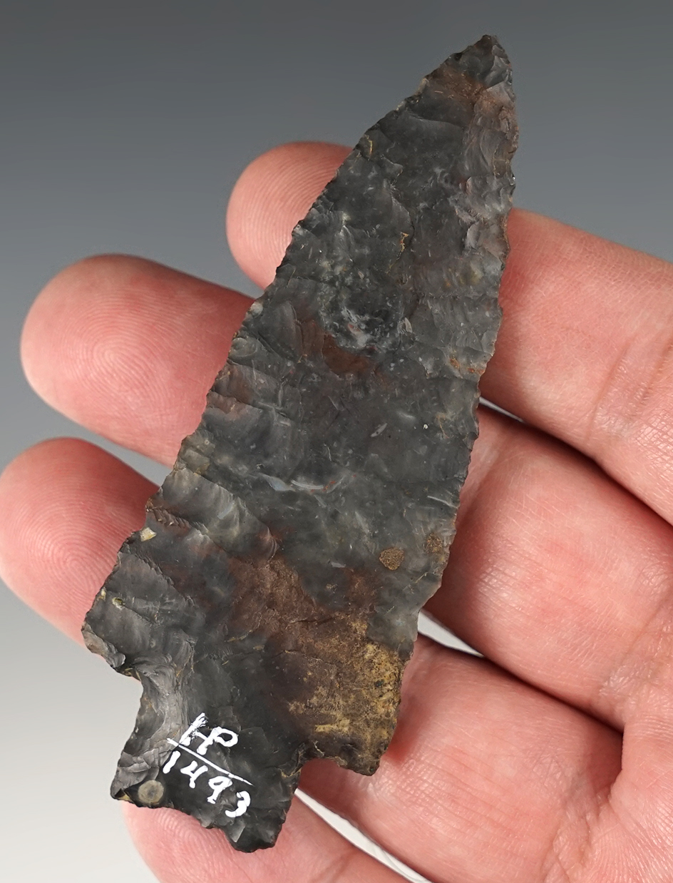 3 3/8" Heavy Duty made from Coshocton Flint. Found in Coshocton Ohio.