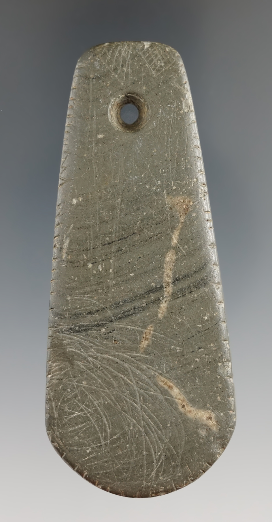 3 1/2" heavily tallied and engraved Teardrop Pendant - Medina Co., Ohio. Pictured