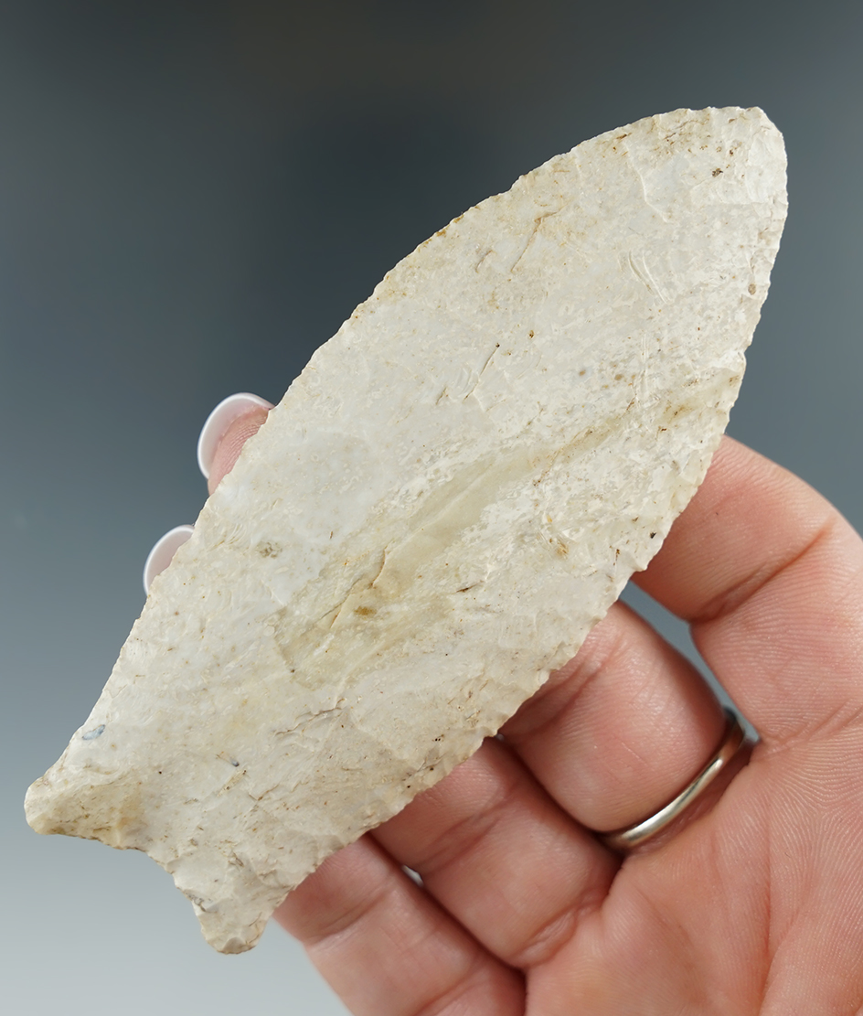 3 7/8" unfluted Hazel Clovis found in Grundy Co., TN.   Jackson, Rogers and Davis G-10 COAs.