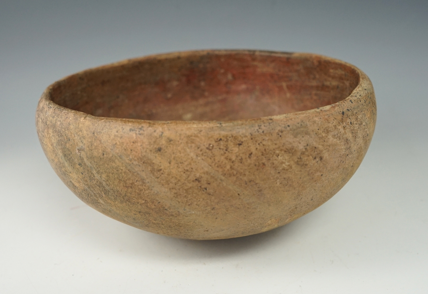 6 1/4" wide solid condition Pre-Columbian pottery vessel.