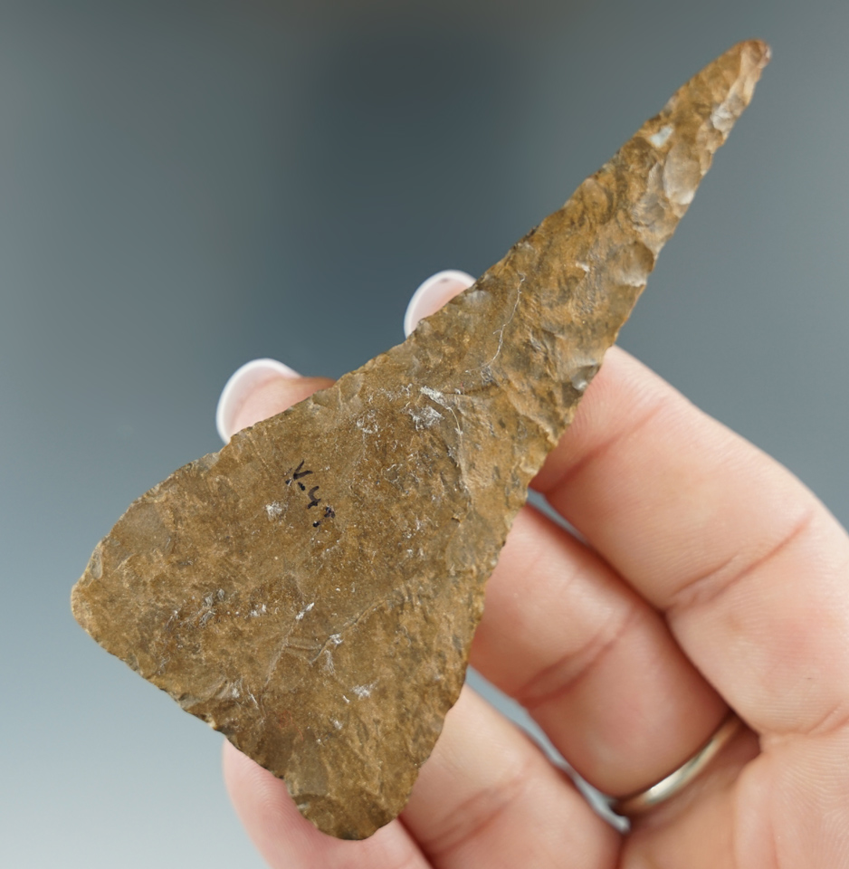 3 7/16" Stanfield Knife - beautiful Dover flint - Humphreys Co., Tennessee. Ex. Gary Noel. COA.