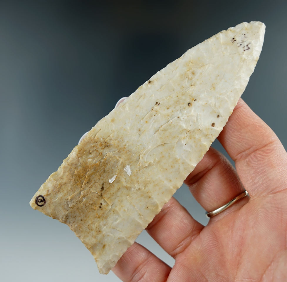 4 7/16" Sloan Dalton that is very well flaked found in the Illinois/Missouri area. Rogers COA.