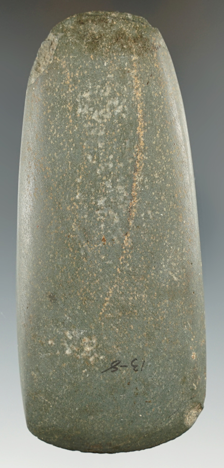 4 1/2" beautifully made slate Hopewell Celt found in Ohio. Excellent surface polish and bit.