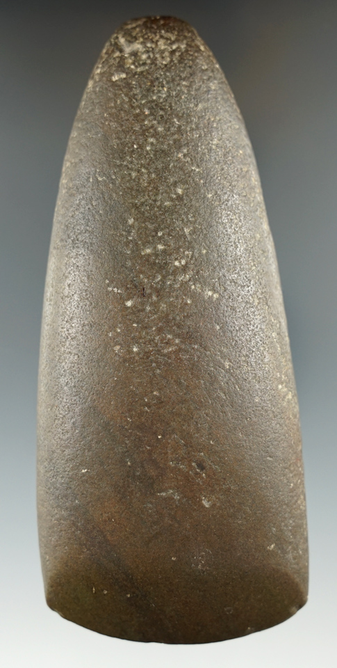 Well polished 4 13/16" Adena Celt with heavy use polish to the bit area found in Ohio.