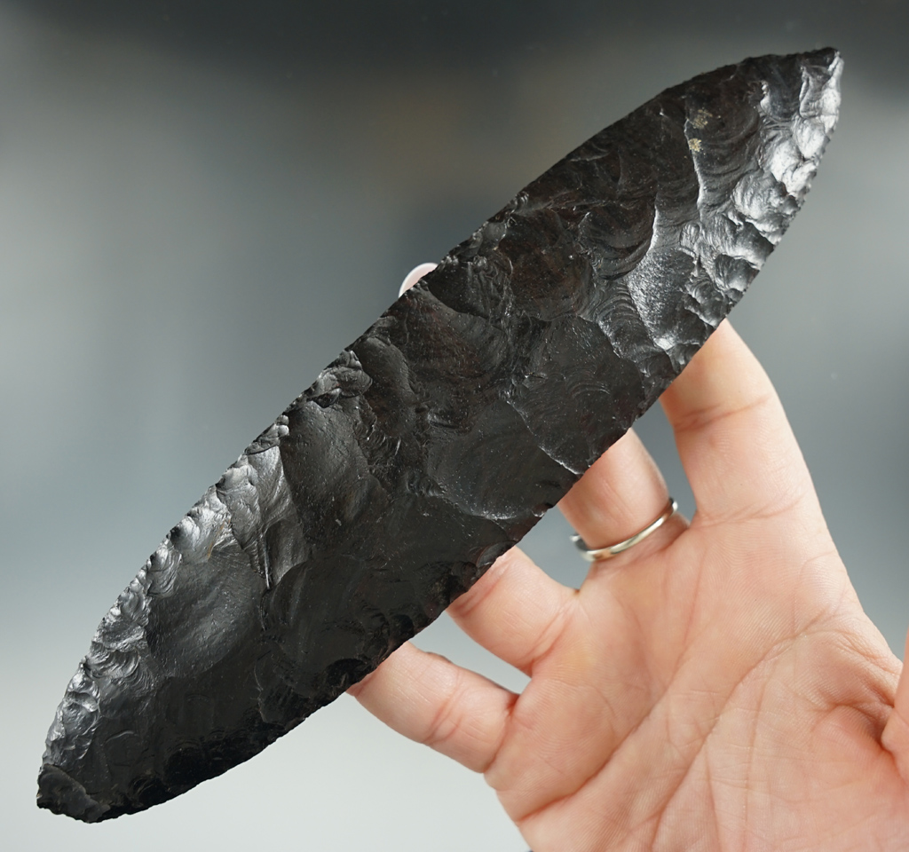 Large 7 5/8" Mayan obsidian Blade in very nice condition found in Belize.
