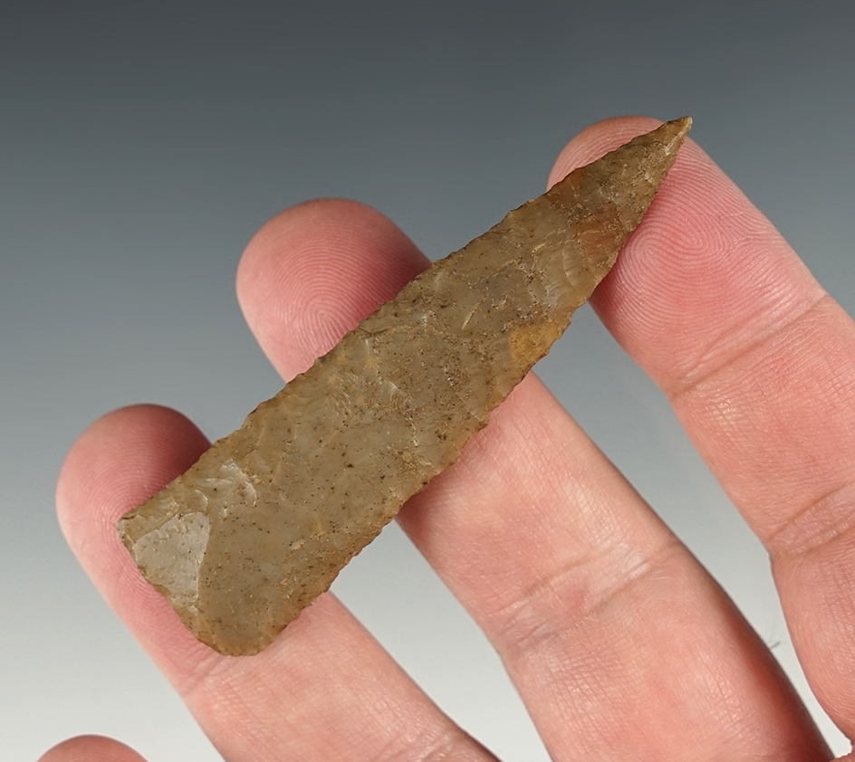 Exceptional 2 3/4" Triangular Knife found in Clermont Co., Ohio. Nicely patinated.