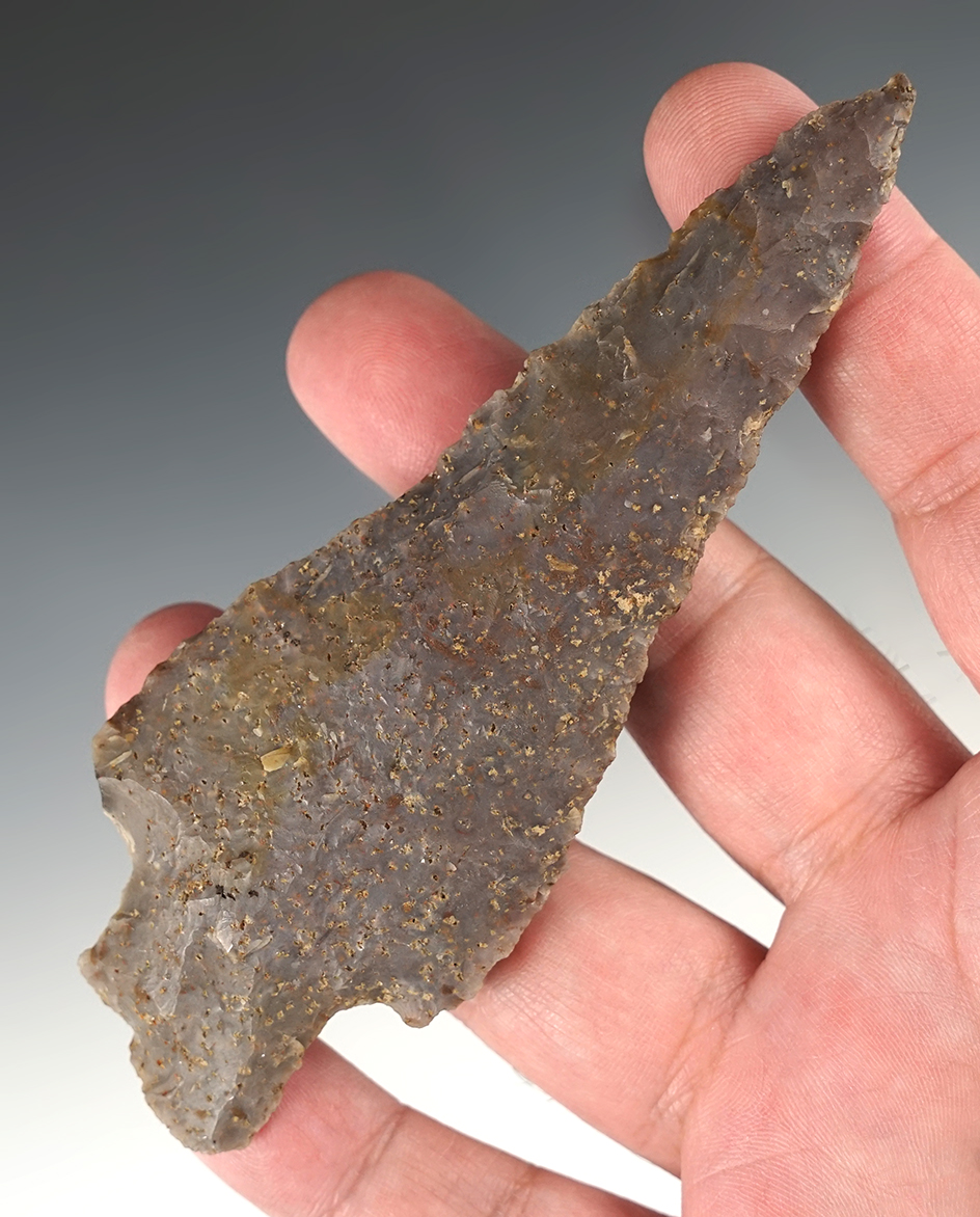 Large 4 7/8" Stemmed Knife found in Licking Co., Ohio