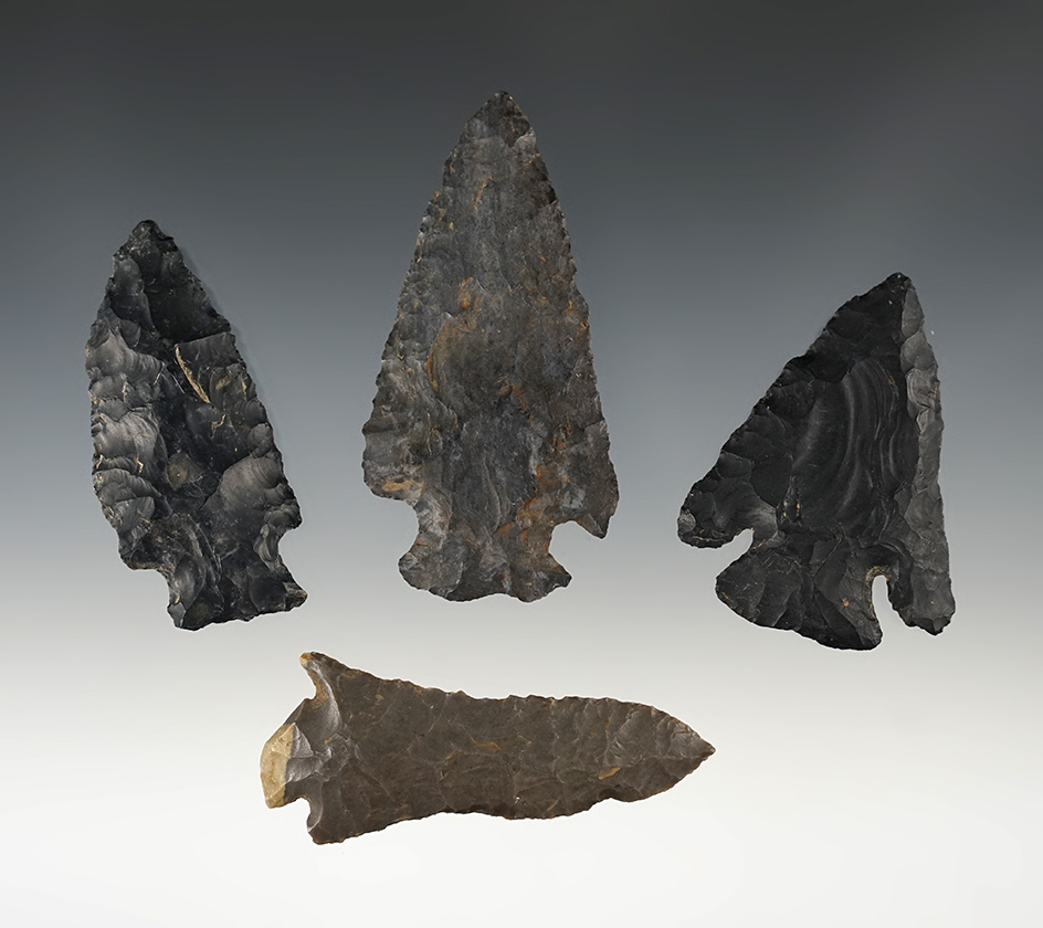 Set of 4 well made Ohio points. The largest is 3".