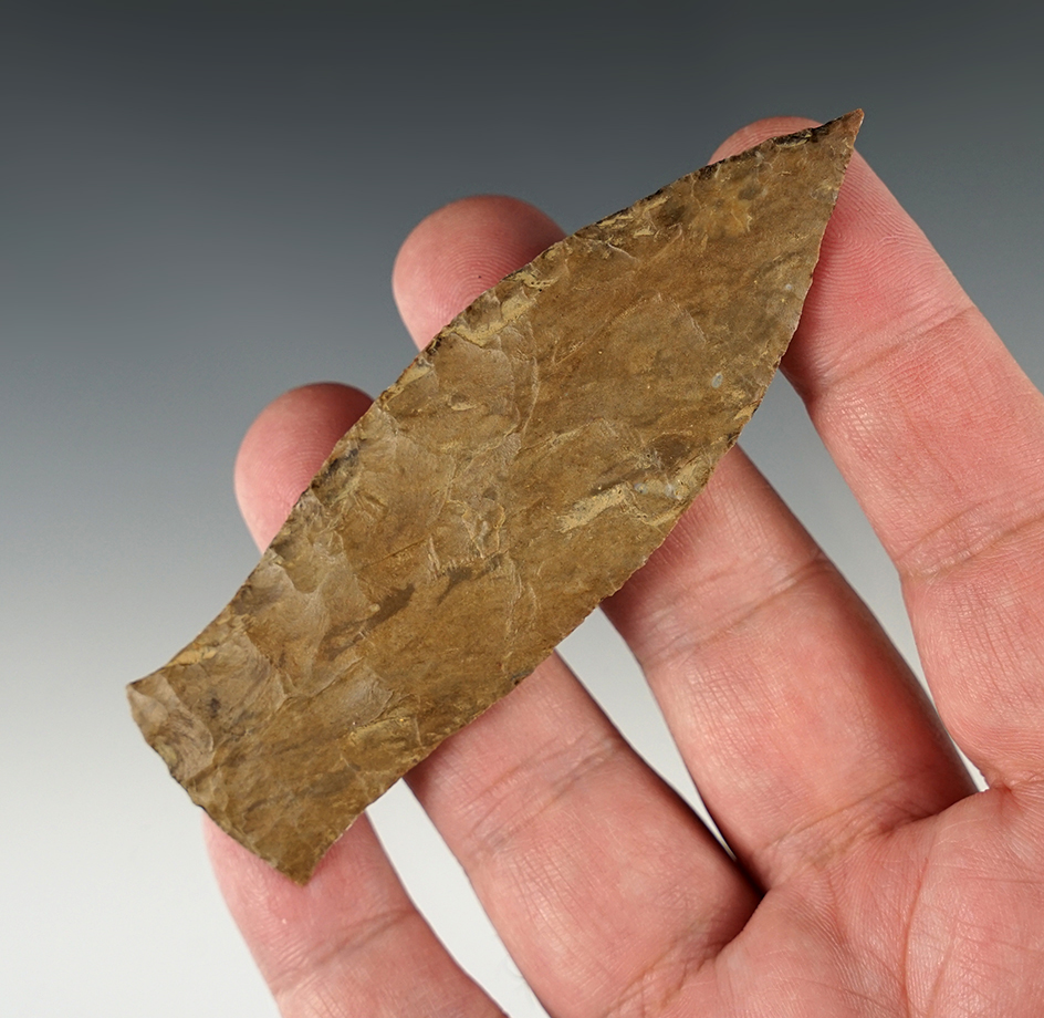 Superb 3 11/16" Copena found in a cache of 4 in Humpheries Co., Tennessee. Dover Chert.