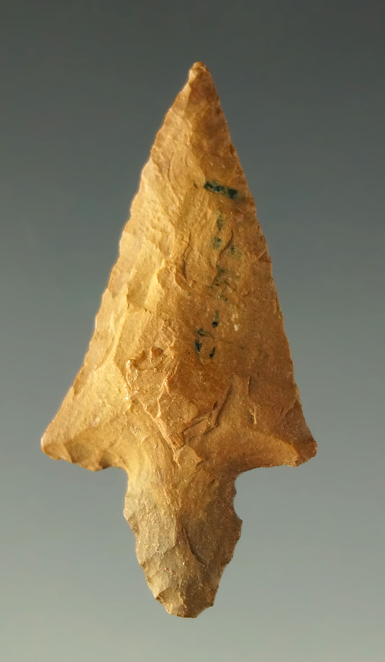 Ex. Museum! 1 3/16" Hayes point found in the Texas/Arkansas area. Ex. Shewey collection. COA.