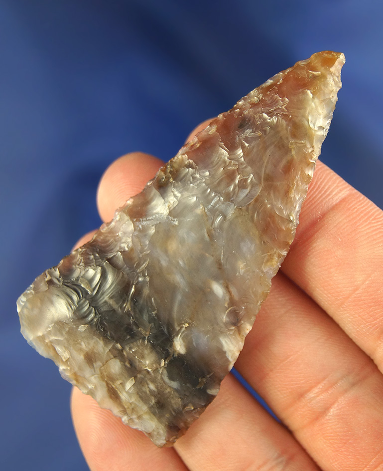 2 11/16" beautiful multicolored agate Triangular Blade found near The Dalles, Oregon.