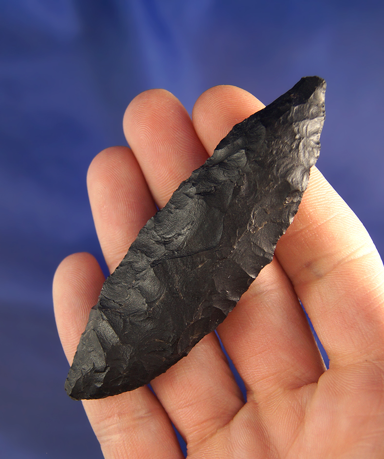 3 3/8" Obsidian Bi-Pointed Knife found near Fort Rock, Oregon.