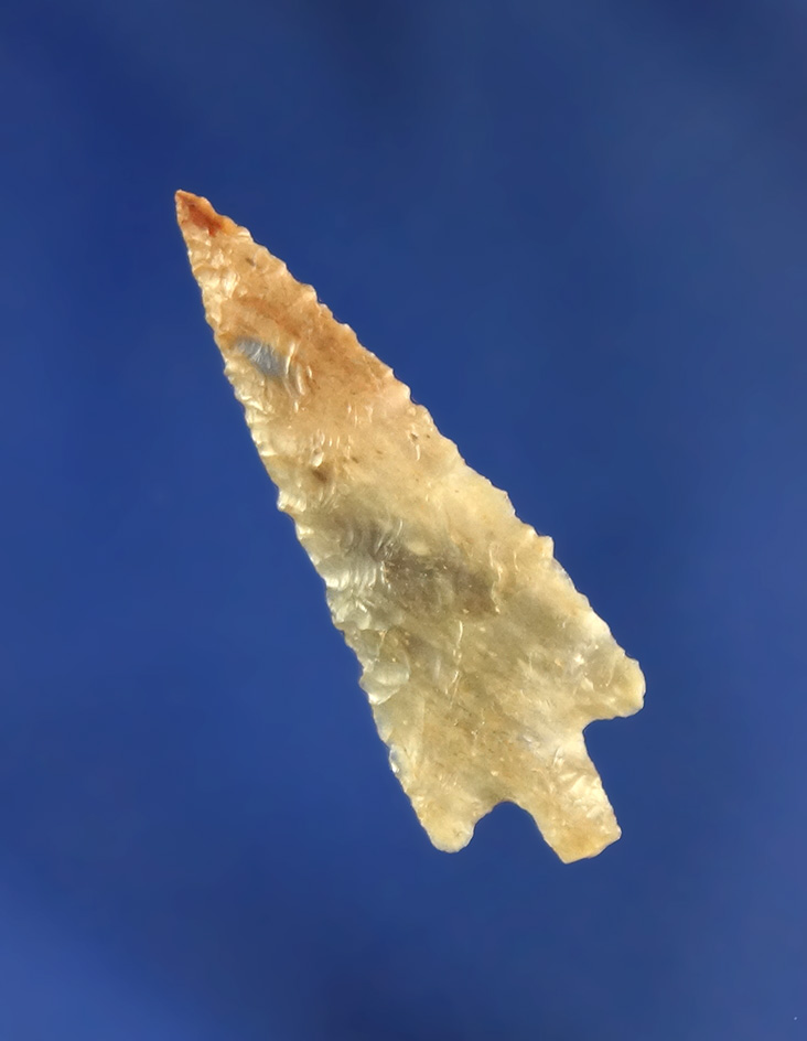 1 1/8" exceptionally well made Wallula Gap found at the mouth of the Deschutes River, Oregon.