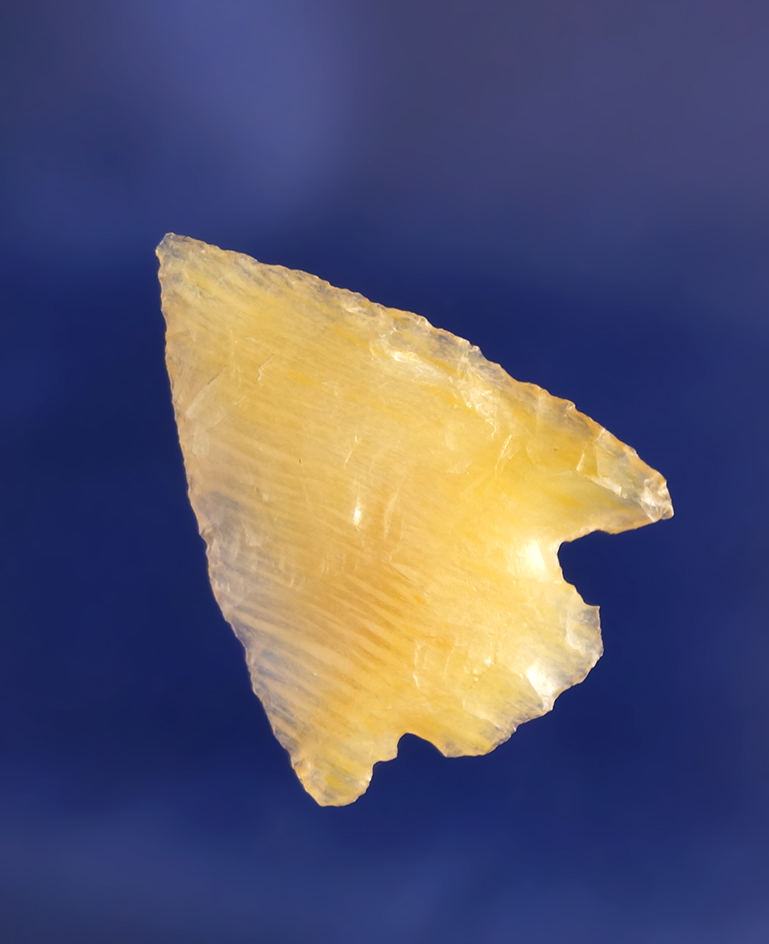 1 3/16" Basal Notch arrowhead made from beautiful Agatized Wood found in Oregon.