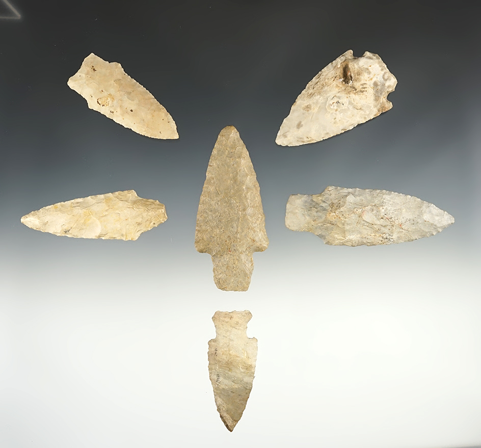 Set of 6 Midwest points in great condition. The largest is 3 5/16".