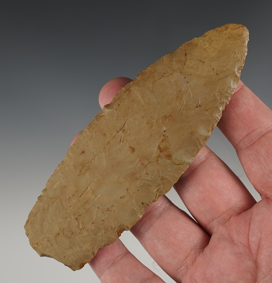 4 15/16" Blade found in Kentucky. A clear gloss has been applied to the surface.