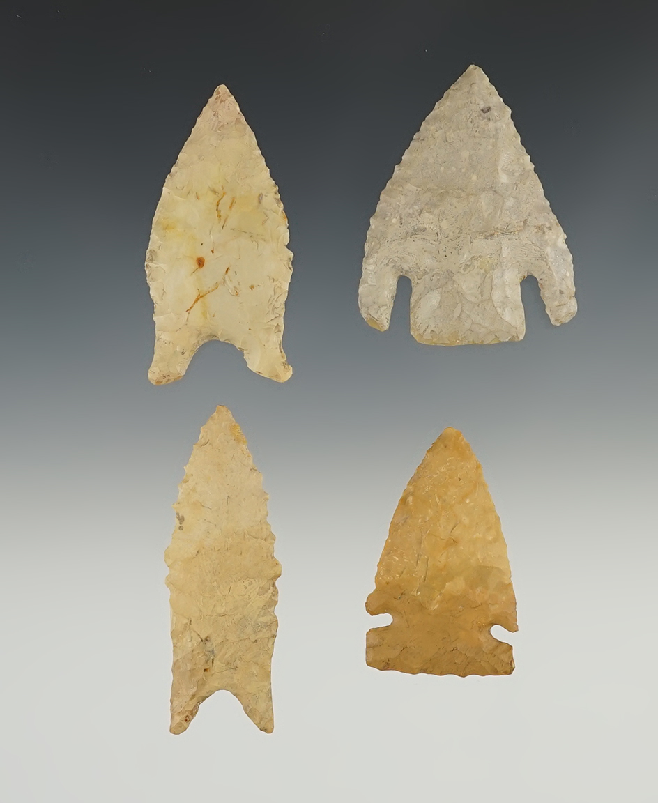 Set of 4 restored points found in the Midwestern U.S. The largest is 2 9/16".