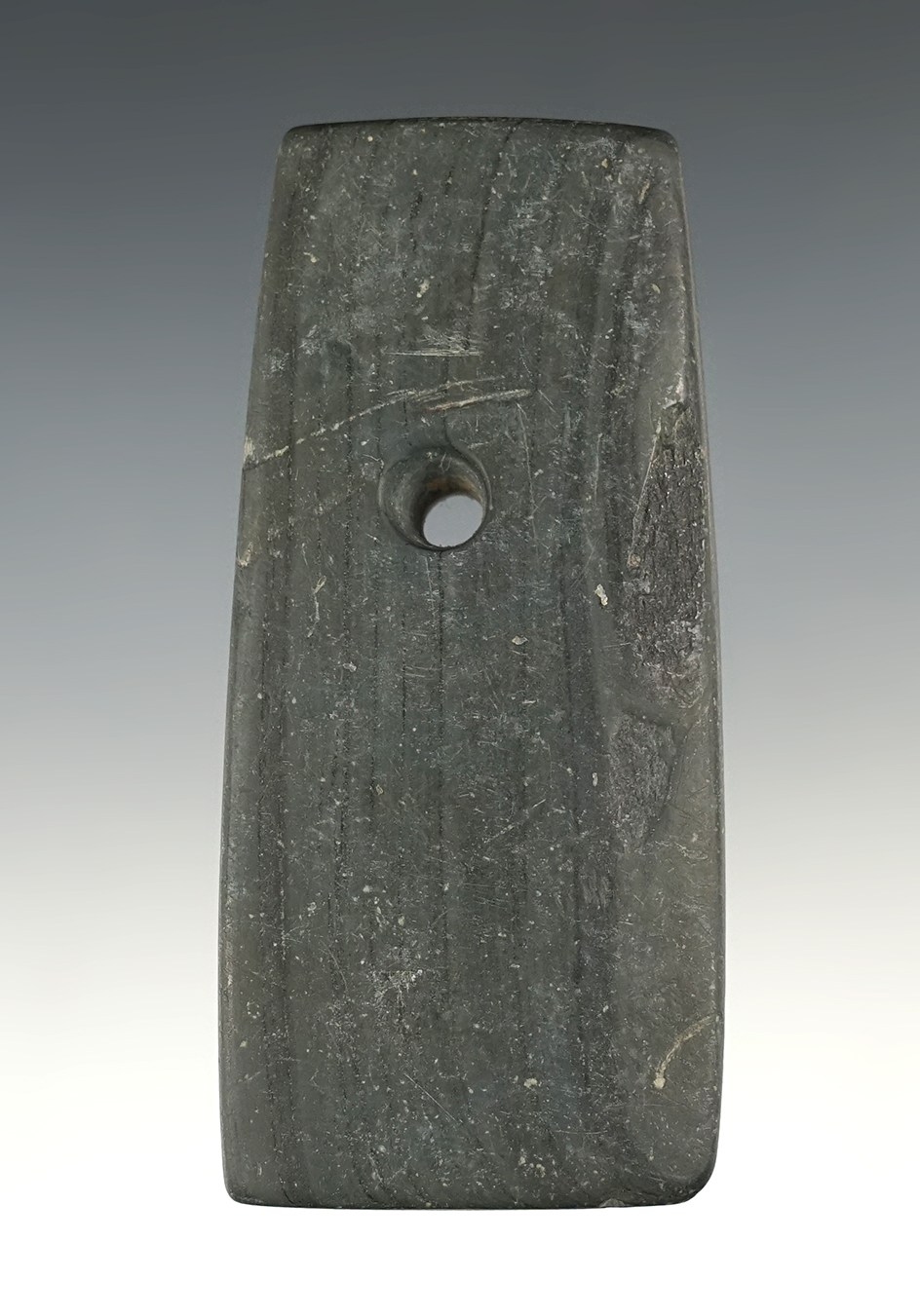 Well made 3 1/2" Trapezoidal Pendant found near Tiffen in Seneca Co., Ohio by Al Berry.