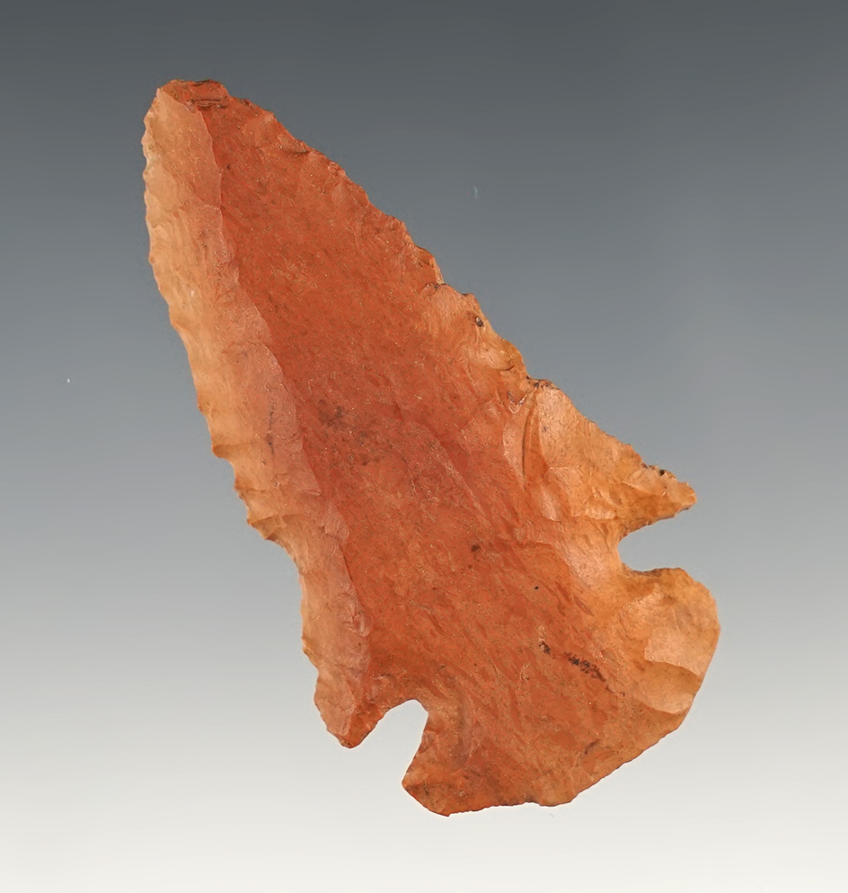 Steeply Bevled 2 3/4" Dovetail made from patinated red flint.