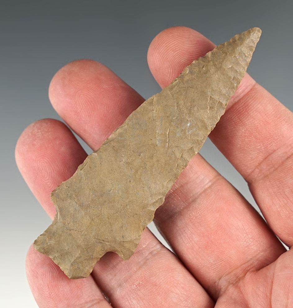 Nice 3 1/4" Stemmed Point found in Tennessee.