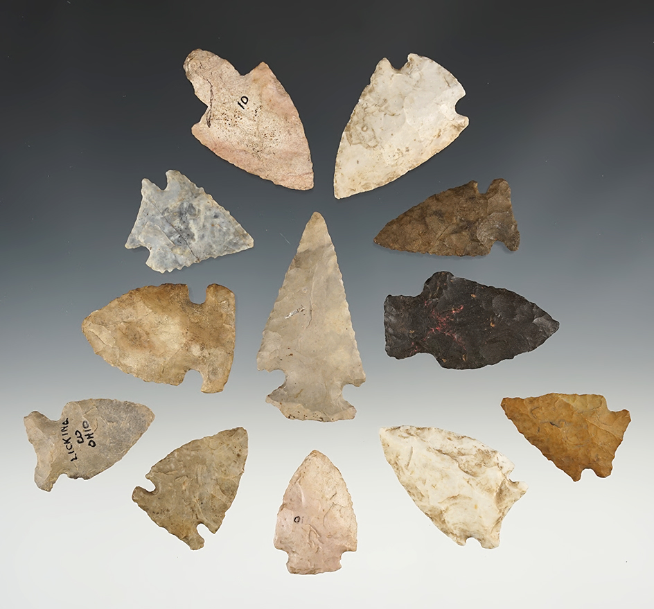 Set of 12 Midwest points in nice condition. The largest is 2 5/16".