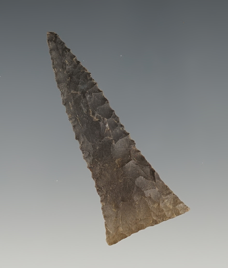 Incredible 2 1/8" Madison Triangle made from Dover Chert. Found in Tennessee.