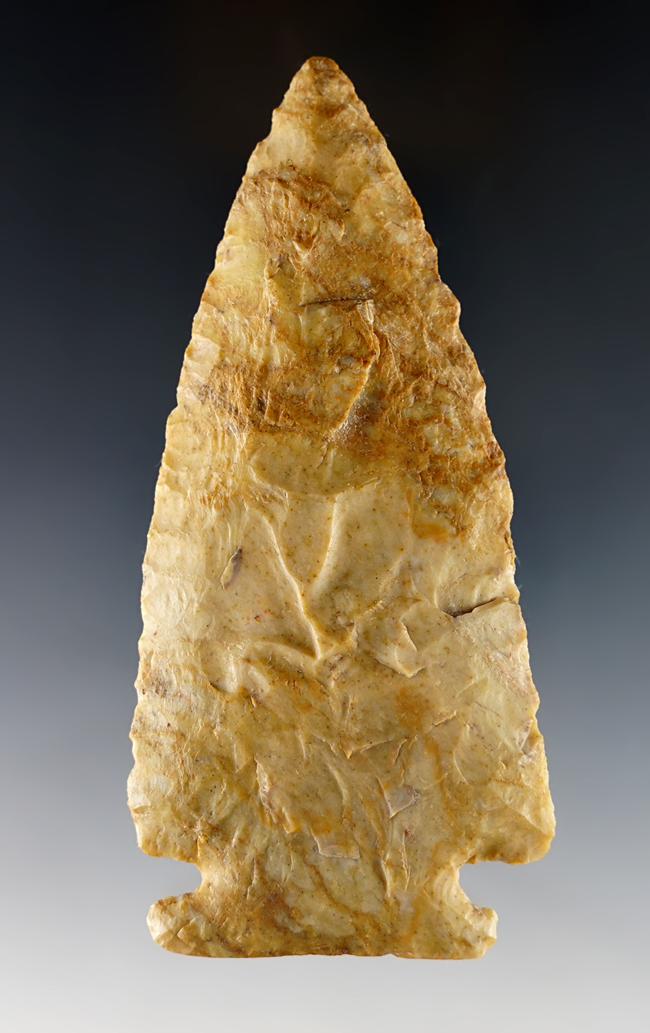 4 3/16" Finely made Archaic Cornernotch found in Ohio. Excellent grinding to the base bottom.