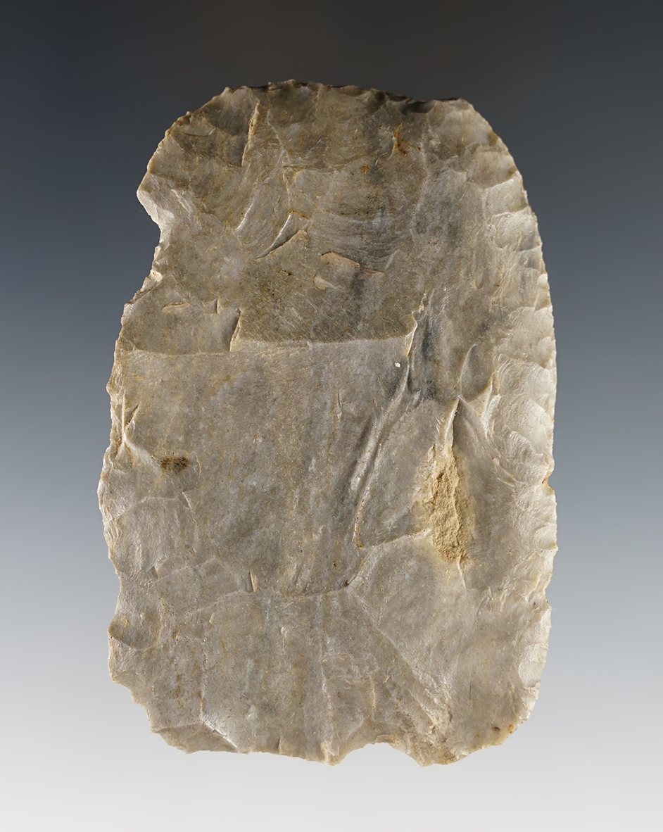 Nicely made 3 3/8" Paleo Square Knife found in Marion Co., Ohio. 