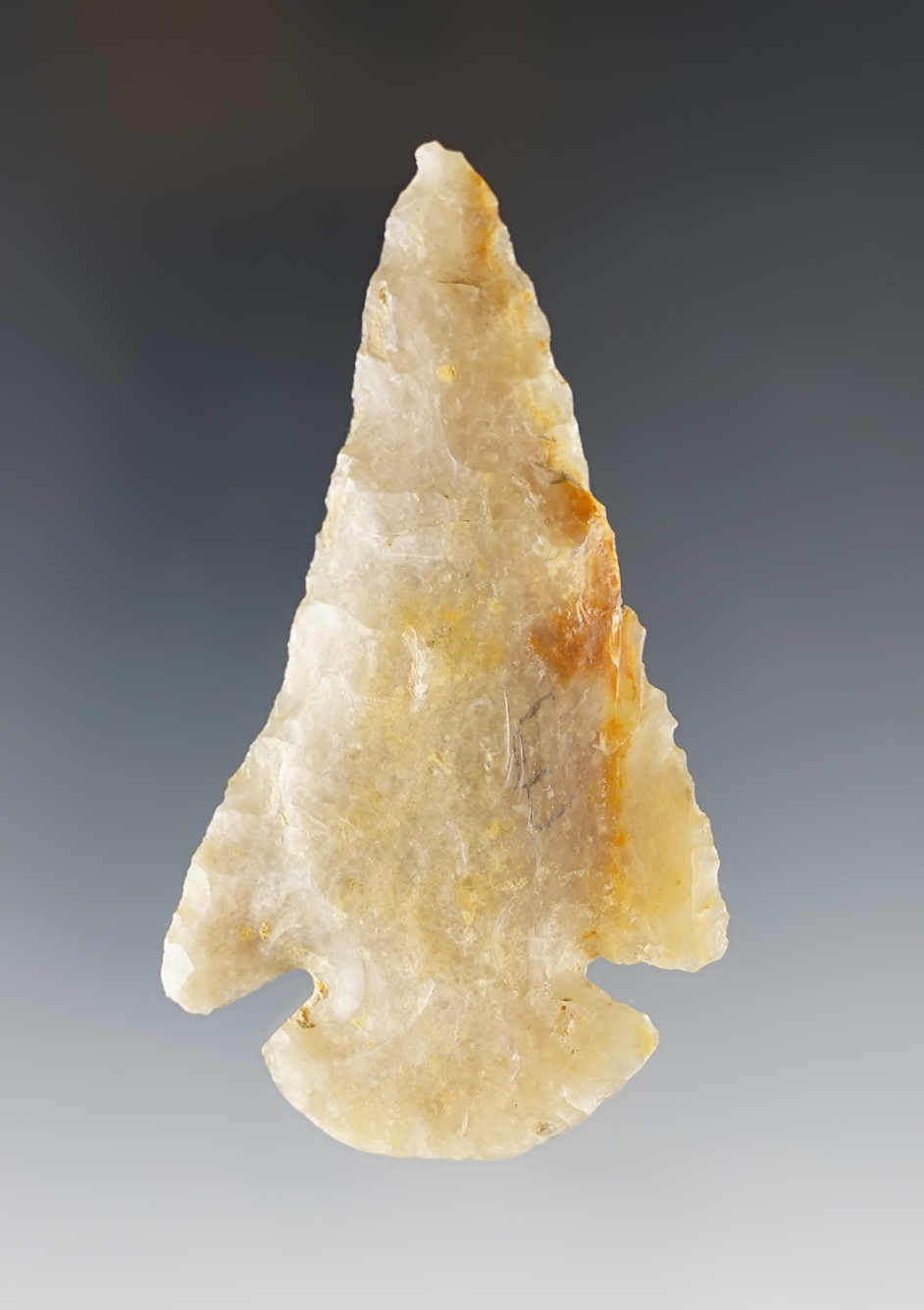 3 1/8" Dovetail Knife. Well styled with good grinding to the base.  Bennett COA.