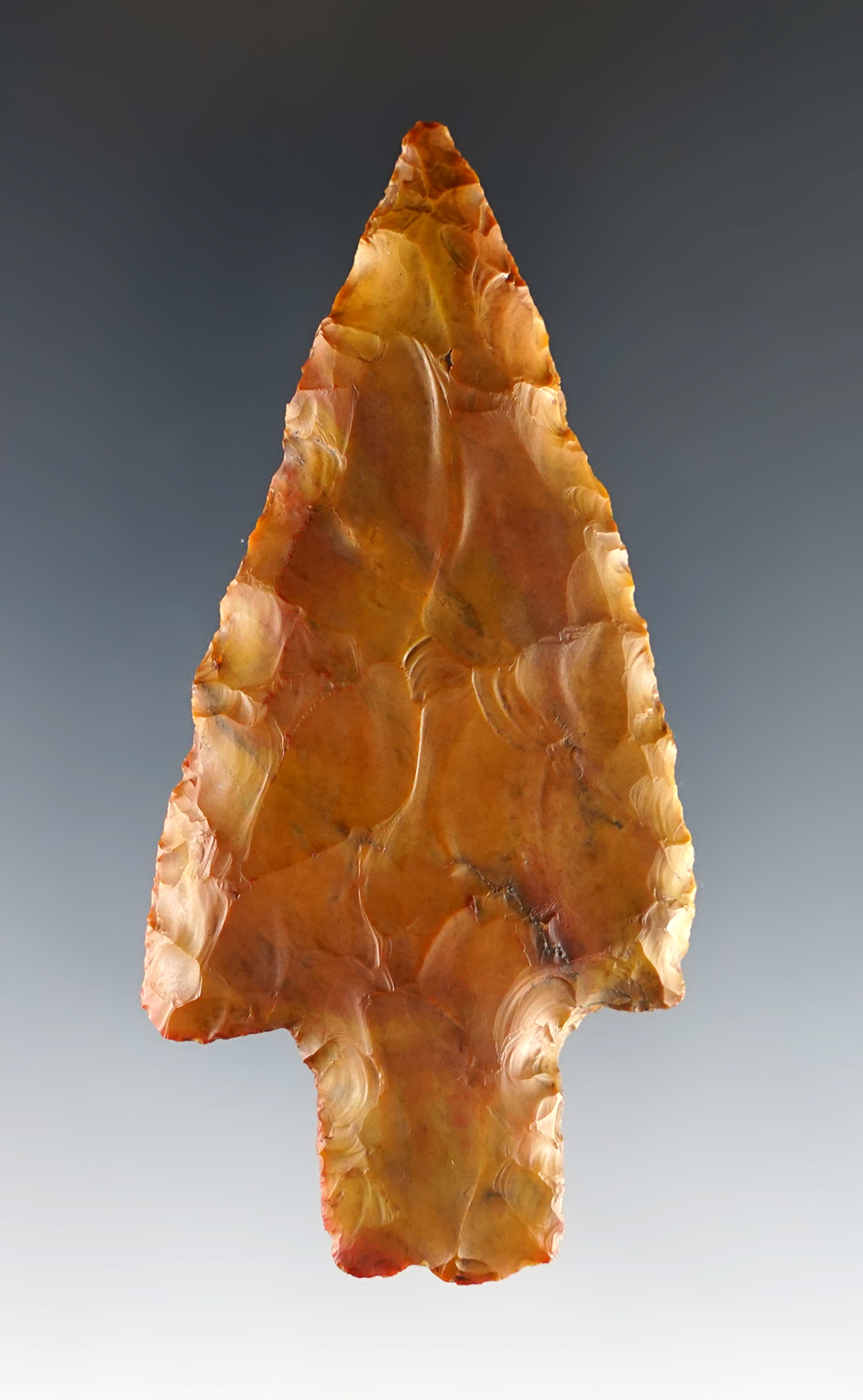 Colorful 3 3/16" Ohio Adena made from Flint Ridge Flint. Ex. Vietzen collection.