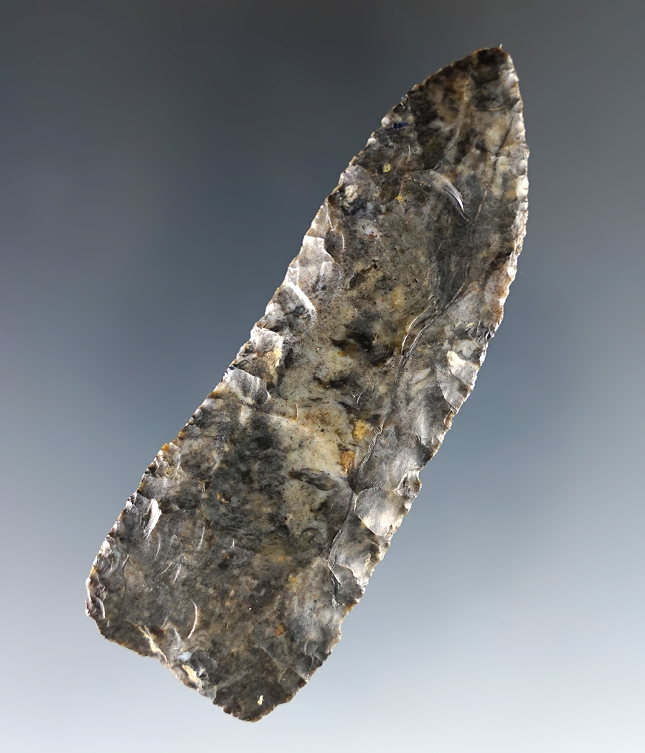 3 1/8" well made Paleo Uniface Knife found in Logan Co., Ohio. Ex. Dick Johnson collection.