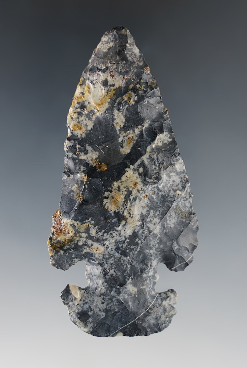 SALE HIGHLIGHT! 3 1/8" Thebes E-Notch - Franklin Co., Ohio. Pictured in "Ohio Flint Types".