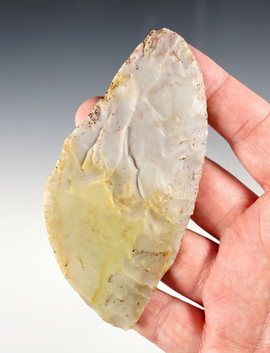 Nicely colored and well made 4 9/16" Flint Ridge Blade found in Hancock Co., Ohio. 