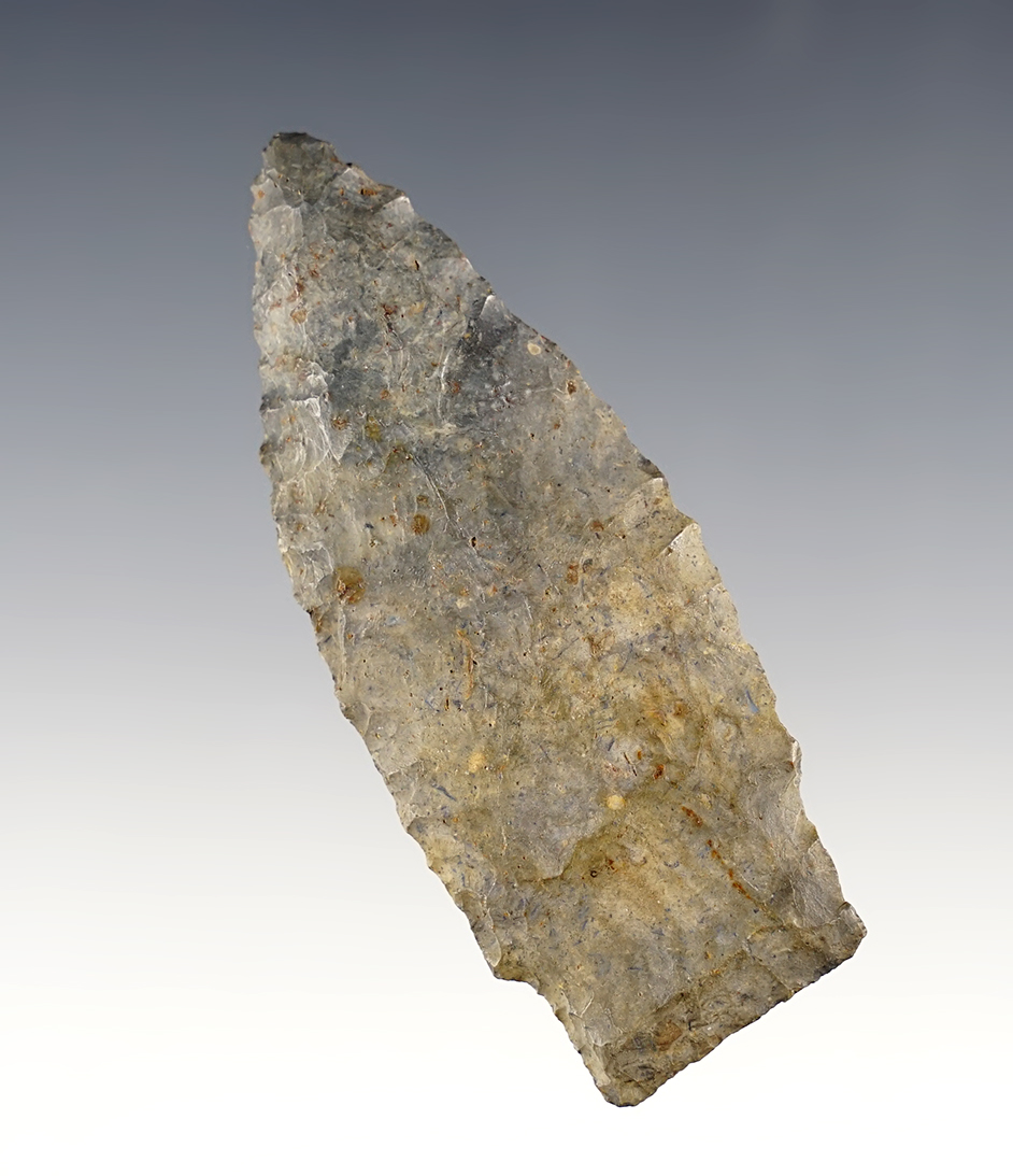 3 1/4" Classic Stemmed Paleo Lance found in Eastern Ohio.