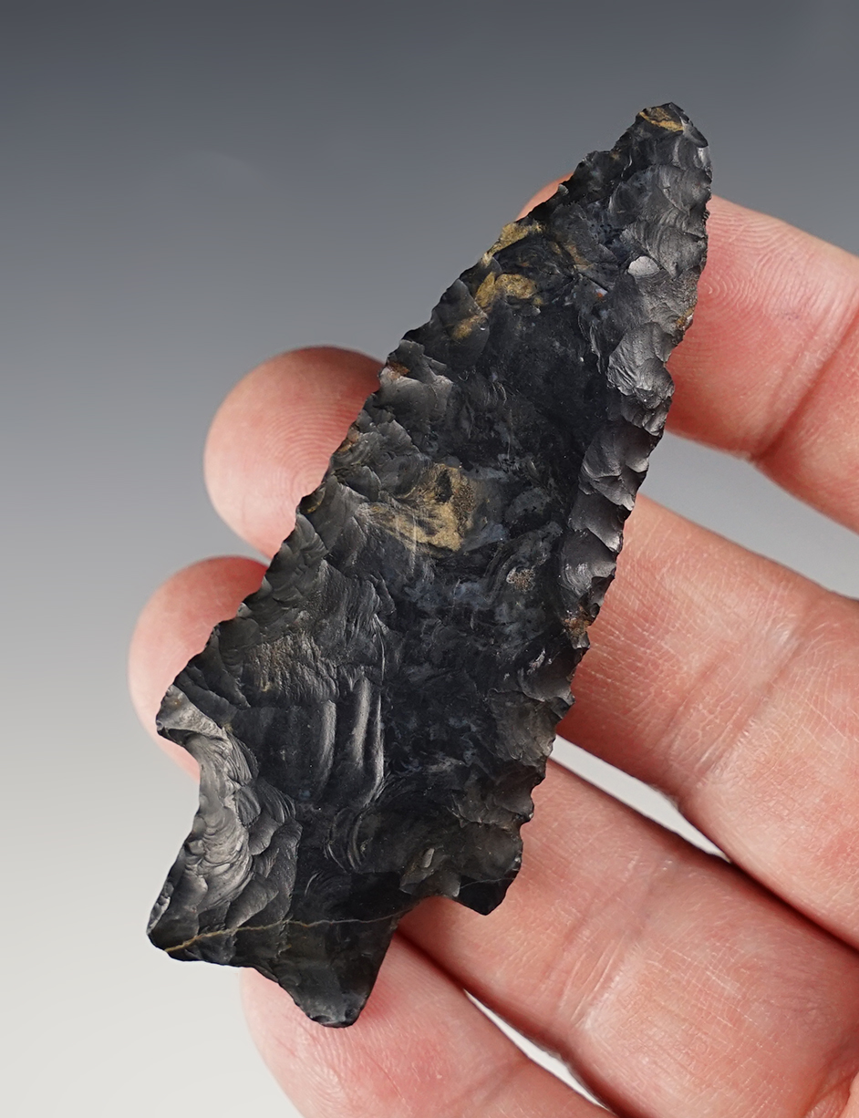 3 1/8" well styled Heavy Duty found in Pickaway Co., Ohio. Excellent basal grinding. Dickey COA.