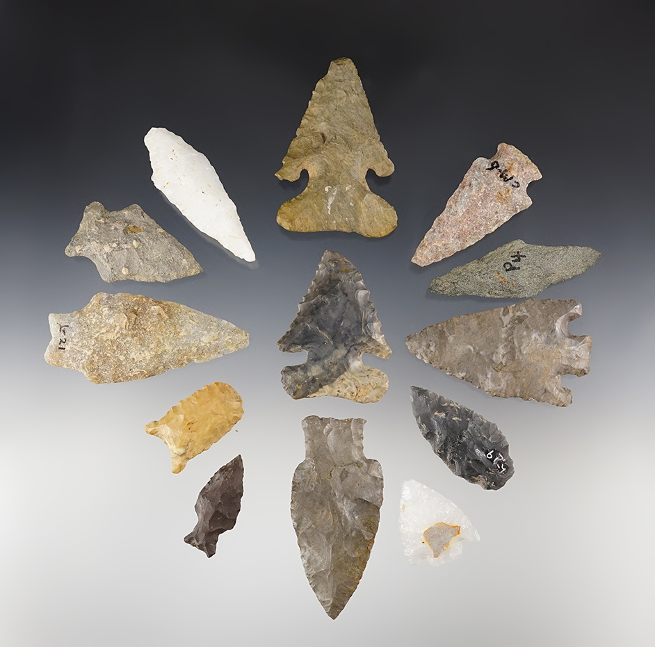 Set of 13 assorted Midwest and East Coast points. Ex. Kent Vickery.