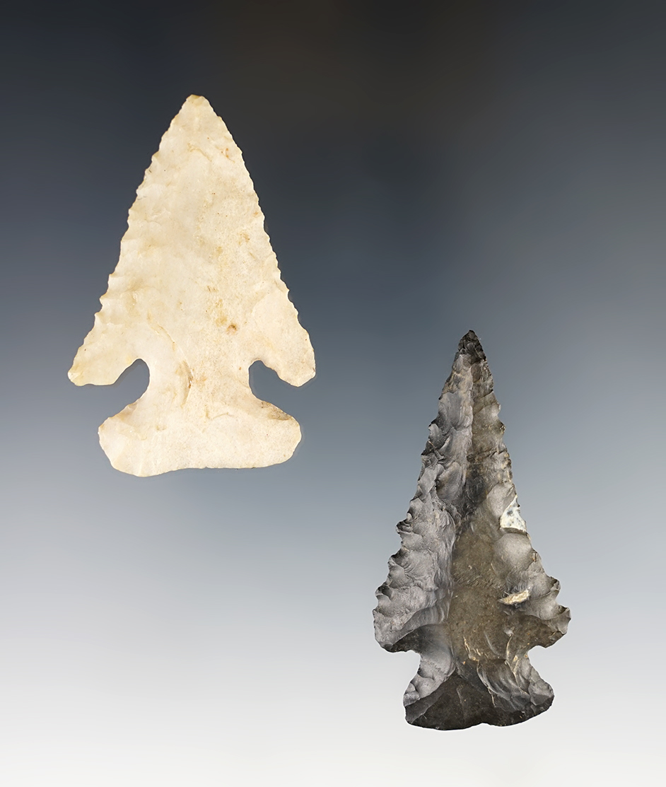Pair of Archaic Bevels found in Ohio. Ex. Wehrle collection. The largest is 2 3/8".