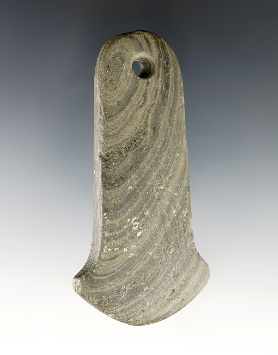 3 1/2" anchor pendant made from nicely banded glacial slate found in Wabash County Indiana. 