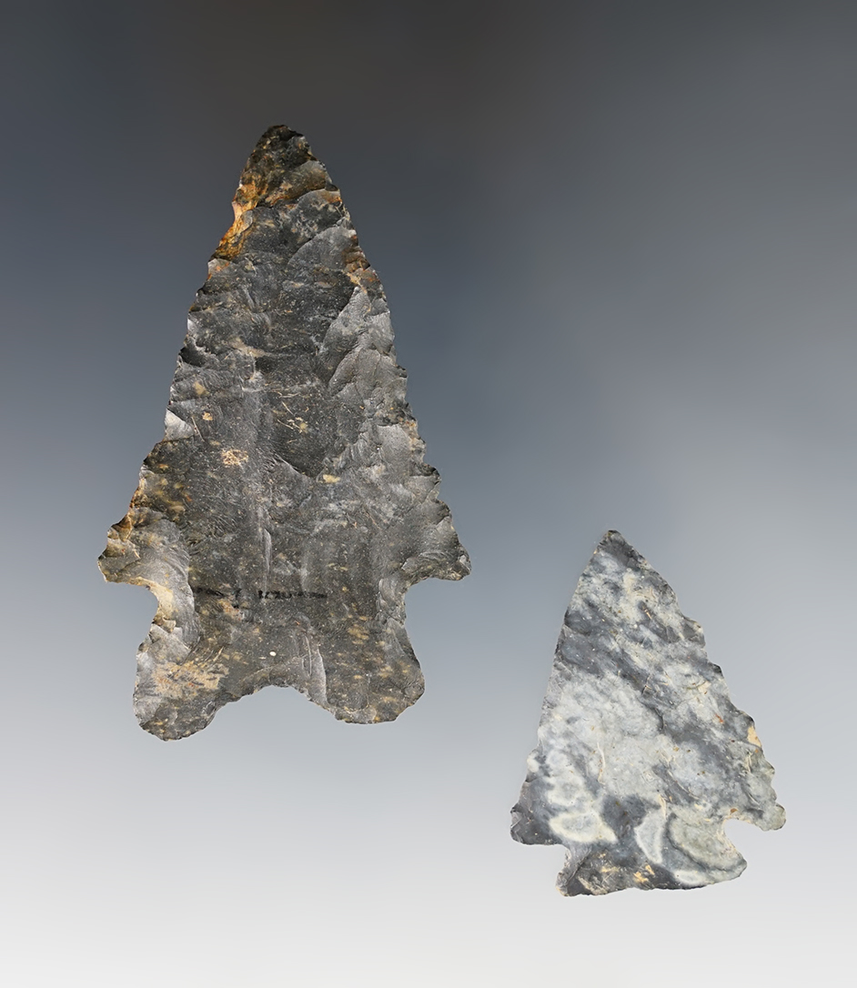 Pair of well made Ohio points including a nice MacCorkle. The largest is 2 3/4".