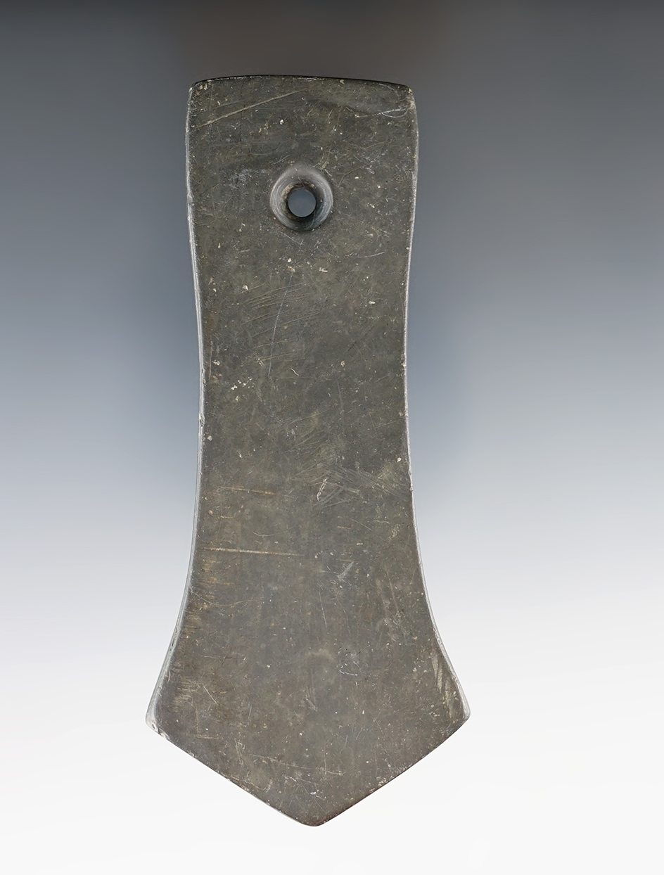 4 1/2" Adena Anchor Pendant - engraving on surface. Found in 1942 by Marshall Cole in Stark Co., Ohi