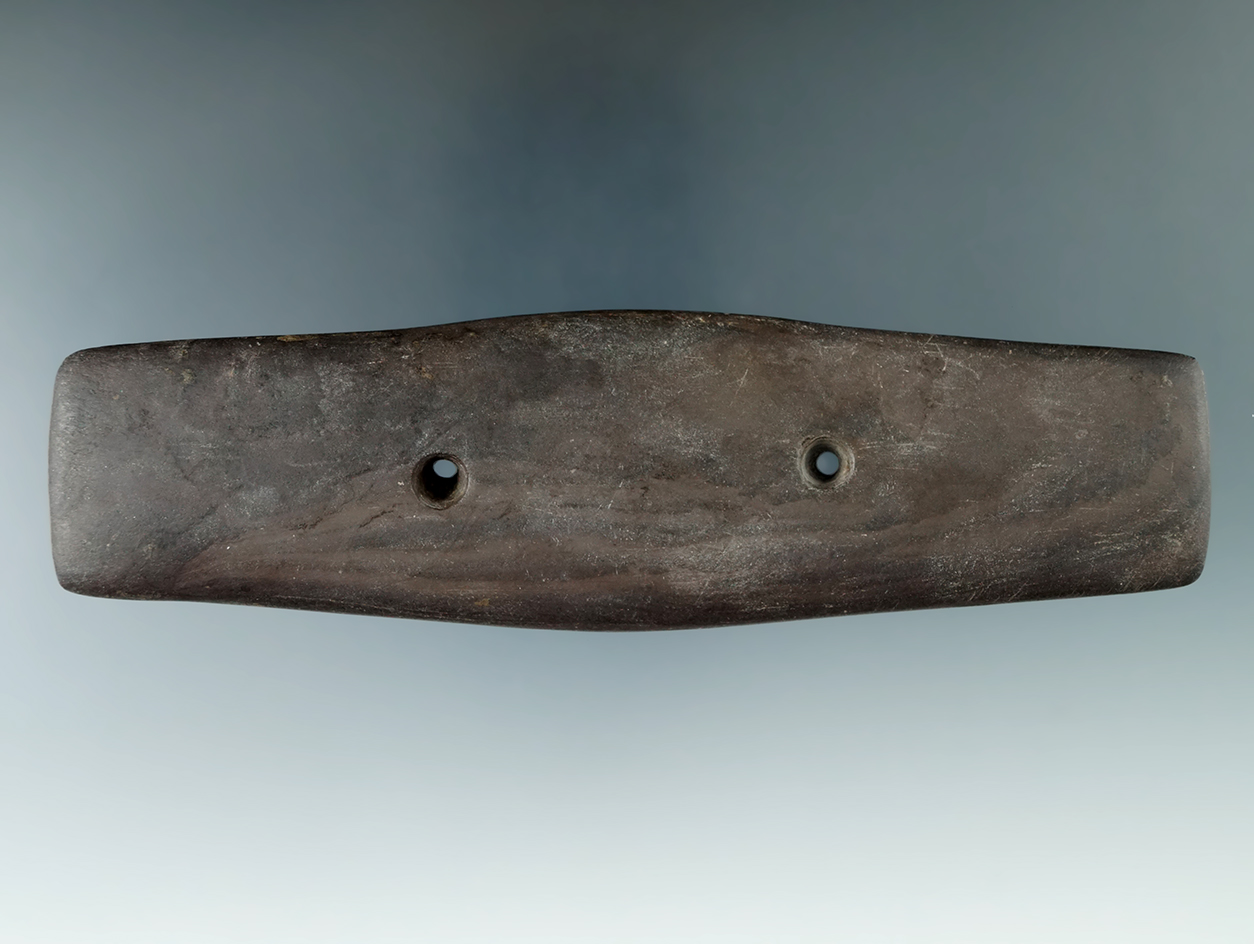 5 15/16" Hopewell Expanded Center Gorget found in Medina Co., Ohio. Ex. Theron Lee (#4044), Gilbert