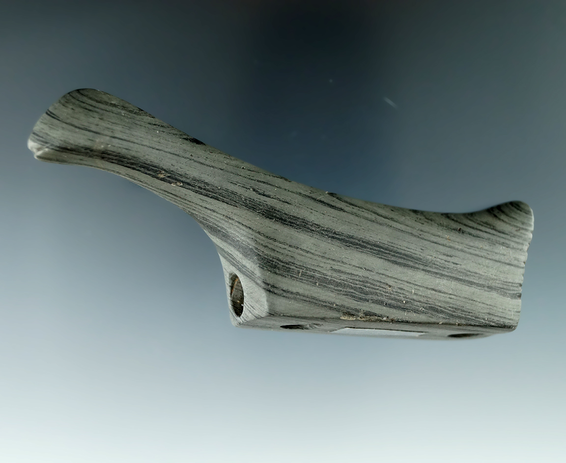 4 1/8" Glacial Kame Birdstone with a tallied tail section and incised mouthfound in Allen Co., India